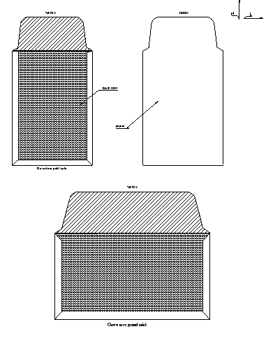 Schémas techniques pour la fabrication d'une pochette en carton celloderme